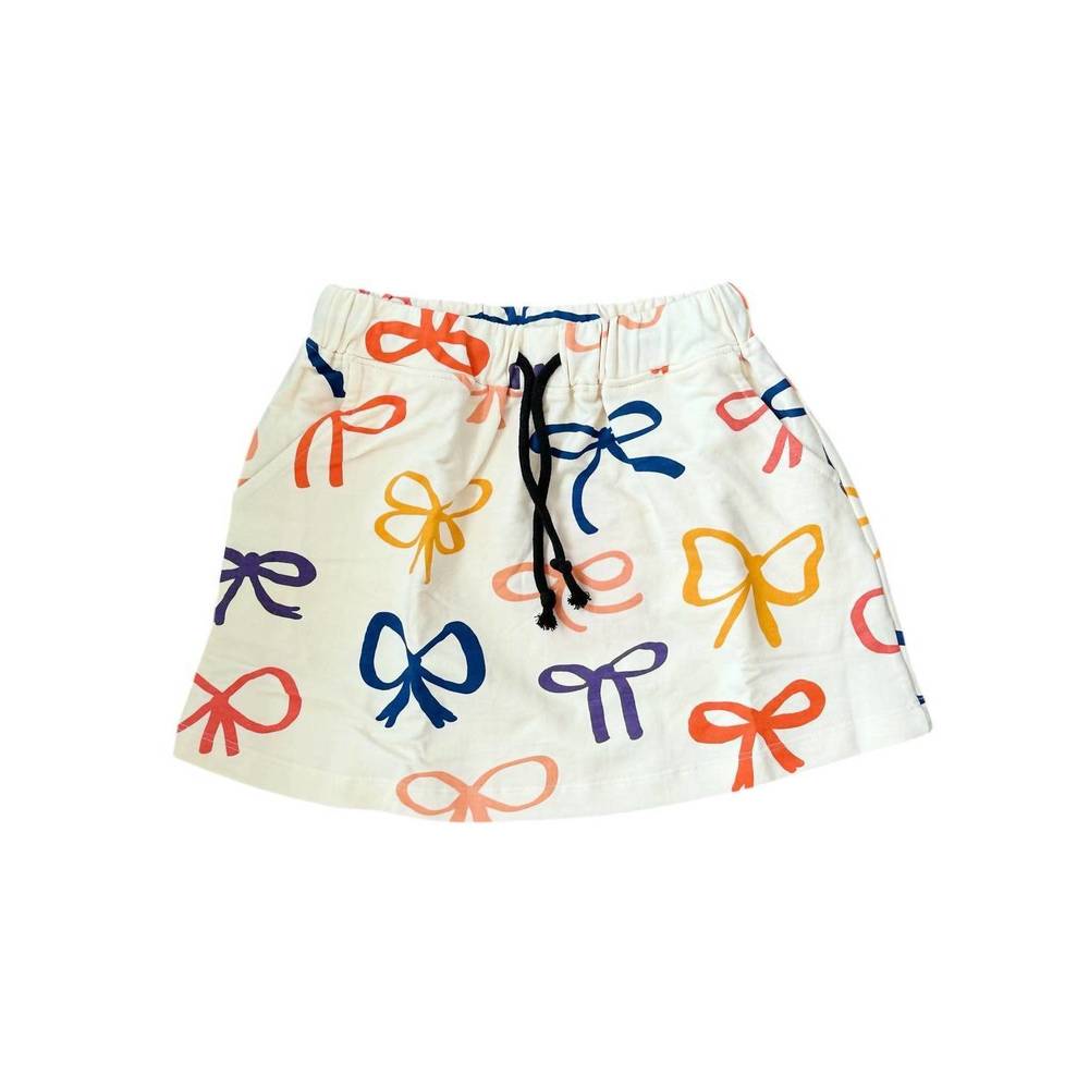 NEW COMPANIA FANTASTICA girl's colorful bow sweat skirt in multi